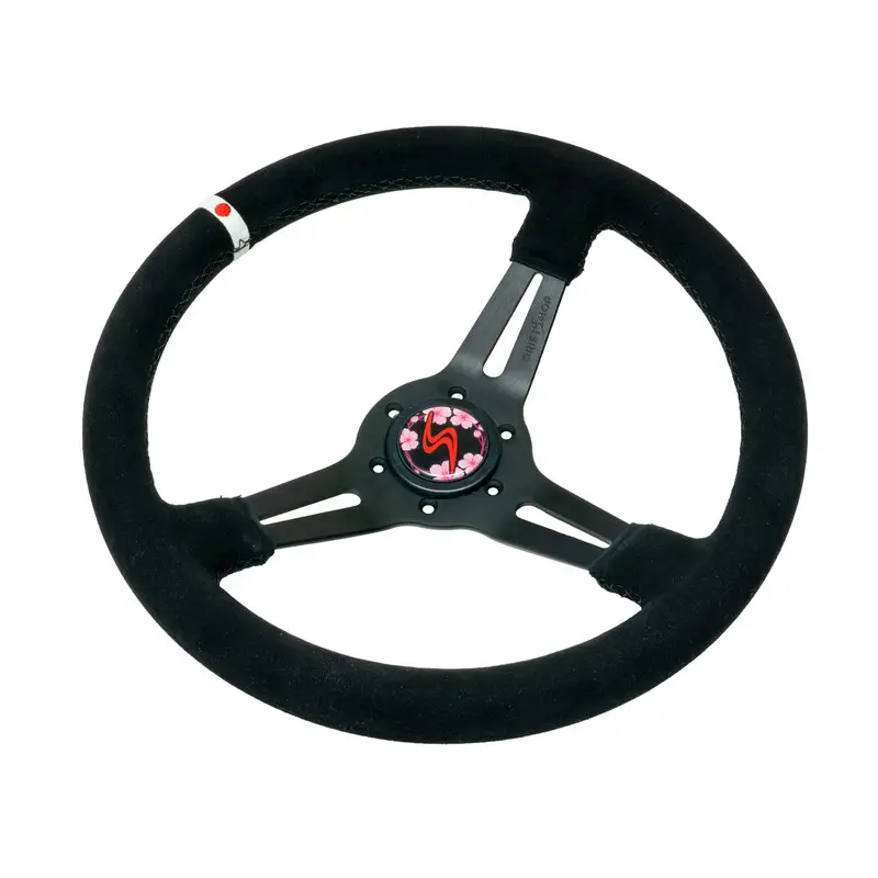 Volant DriftShop Tulipé (70 mm), Edition Limitée Japon, Cuir Retourné Satisfait Ou Remboursé