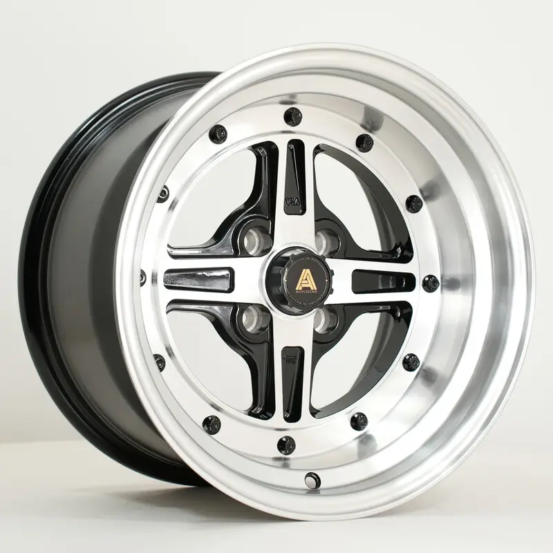 Seulement Aujourd’hui Autostar Kashiko 15x9" 4x100 ET0, Gris Argenté & Noir