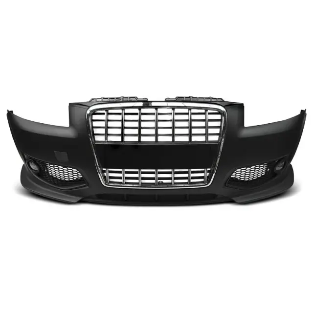 Certifié Pare-choc Avant Sport Noir Chromé pour Audi A3 2006-2008