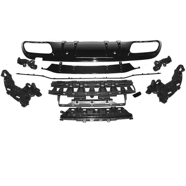 Solde Diffuseur Arrière Noir Brillant pour Mercedes W205 2018-