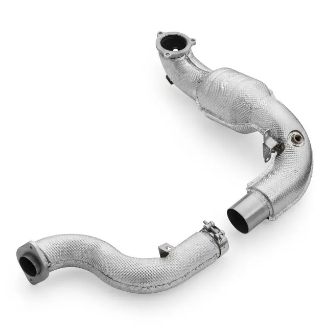 Mercedes-AMG A35 GPF W177 4MATIC downpipe with heat shield and catalytic convertersMercedes-AMG A35 GPF W177 4MATIC tuyau d'éch Soldes