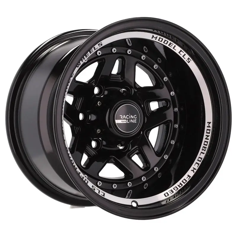 4 jantes 10.0 15 5x139.7 Noir Brillant Haute Qualité