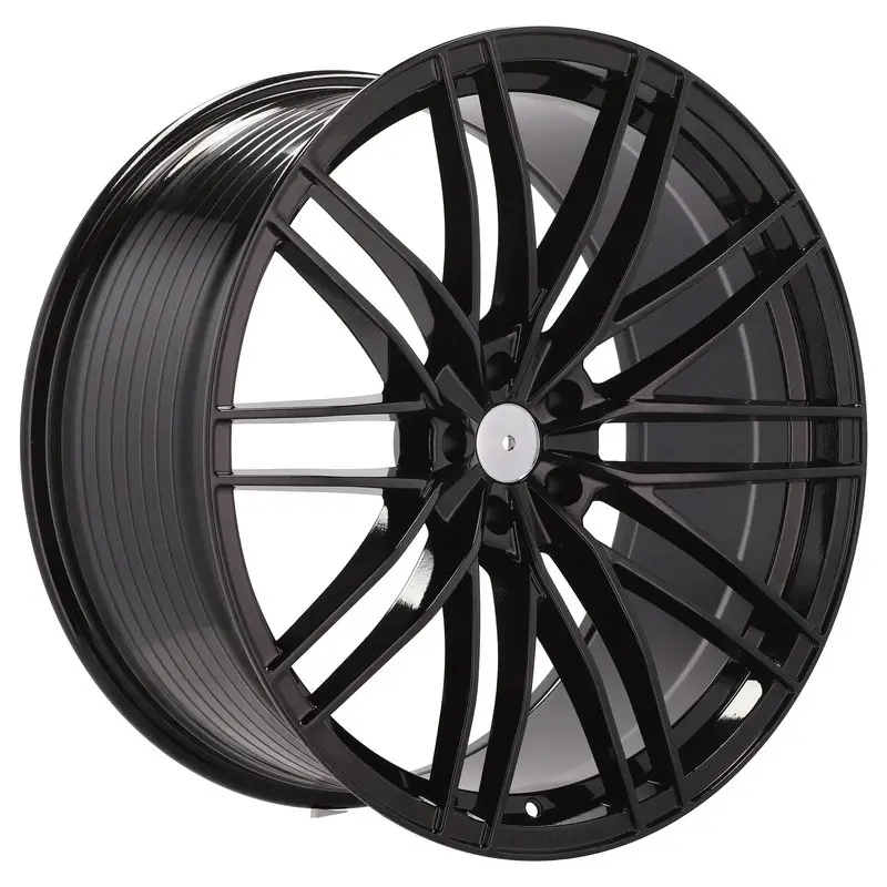 Authentique 4 jantes 10.0 22 5x112 design Audi Fluotournage Noir Brillant