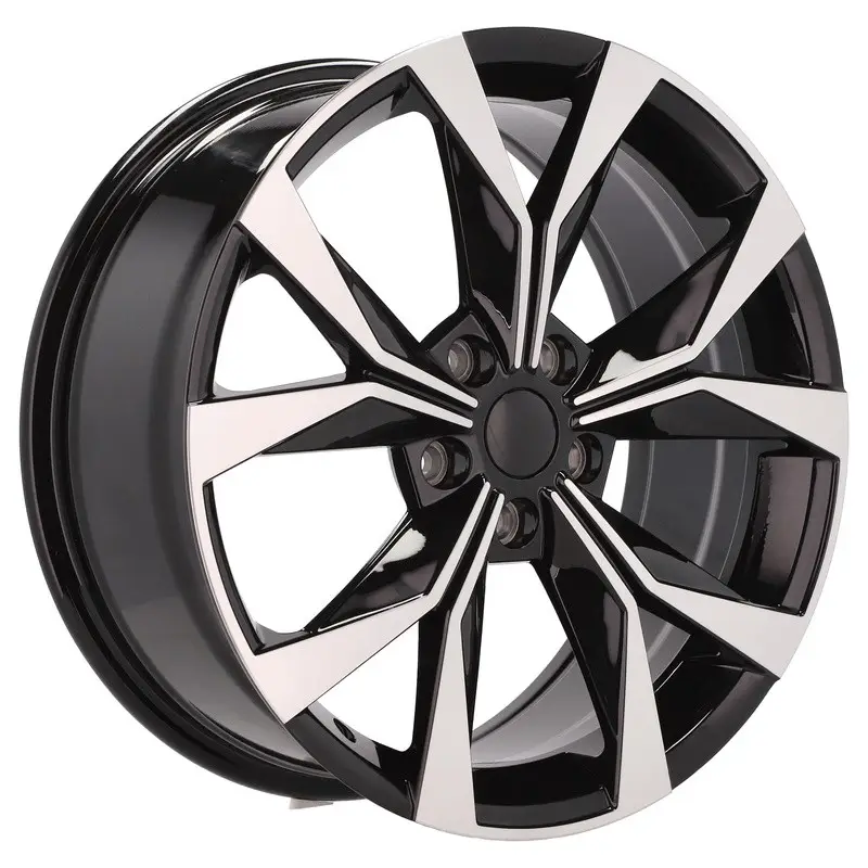 4 jantes 7.5 18 5x112 design Skoda Noir Brillant Livraison Gratuite