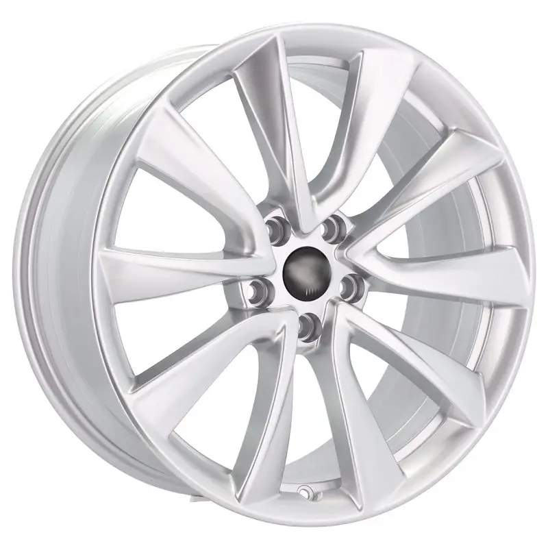 4 jantes 8.5 20 5x114.3 design Tesla Argent Brillant Achat Immédiat