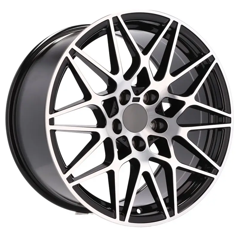 4 jantes 7.5 17 5x120 design BMW Fluotournage Noir Brillant Haute Qualité