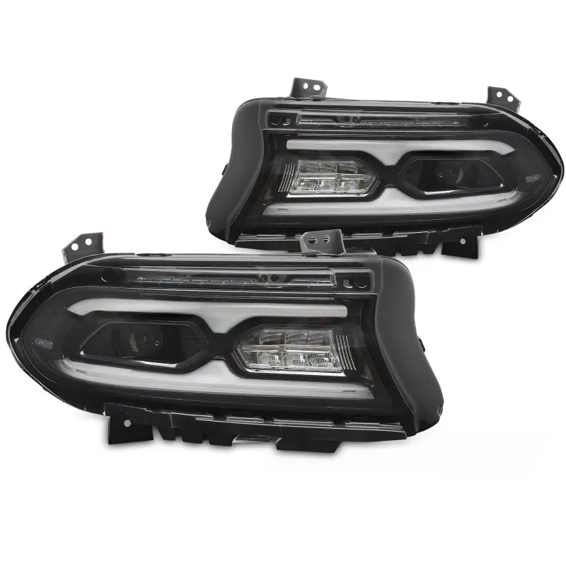 Produit De Marque Phares Full LED Noirs Avant pour Dodge Charger 2014-2023