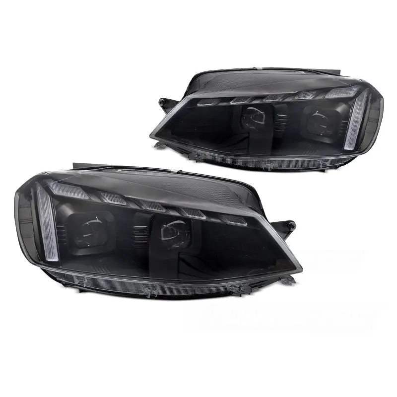 Usine Directe Phares À LED Séquentiels DRL Noirs Pour VW Golf 7 2017-2019