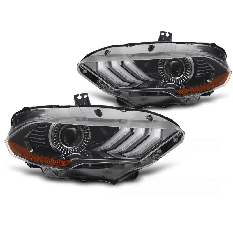 Bon Plan Phares À LED RGB DRL Noirs Pour Ford Mustang 2018-2021