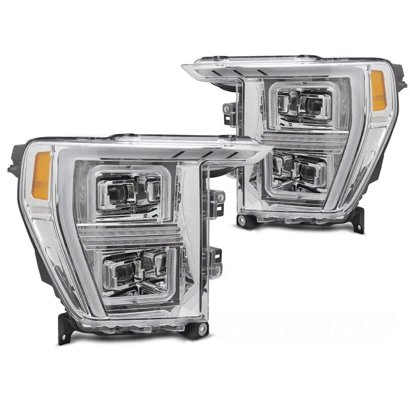 Super Prix Phares à LED Tube Lumineux Chrome Avant pour Ford F150 MK14 20-23