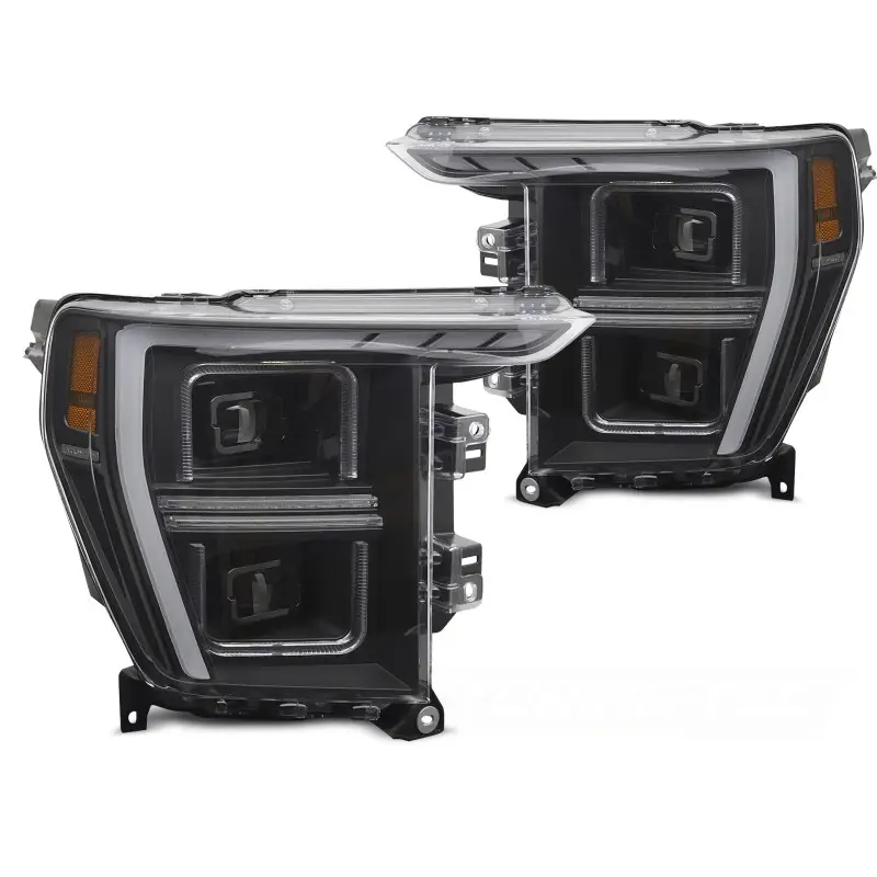 Phares À Del Tube Lumineux Noir Avant pour Ford F150 MK14 20-23 Commander Vite