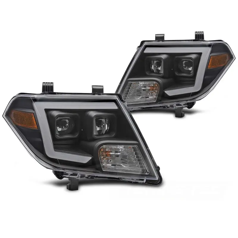 Feux Tubulaires Noirs Avant pour Nissan Navara Frontier 2009-2014 Livraison Express