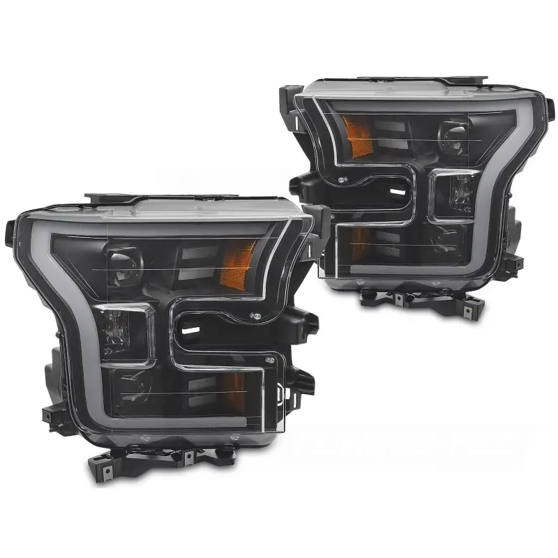 Phares Tubes Lumineux Noir Avant pour Ford F150 MK13 2014-2017 Livraison Express