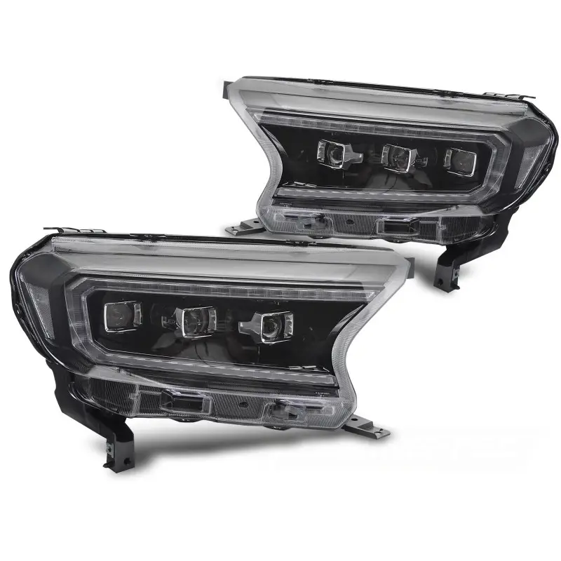 Phares LED Noirs Avant pour Ford Ranger V 2016-2022 Livraison Gratuite