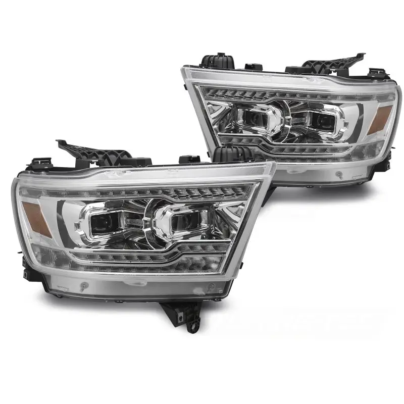 Retour Gratuit Phares Full LED Chrome Avant pour Dodge Ram 2019-2022