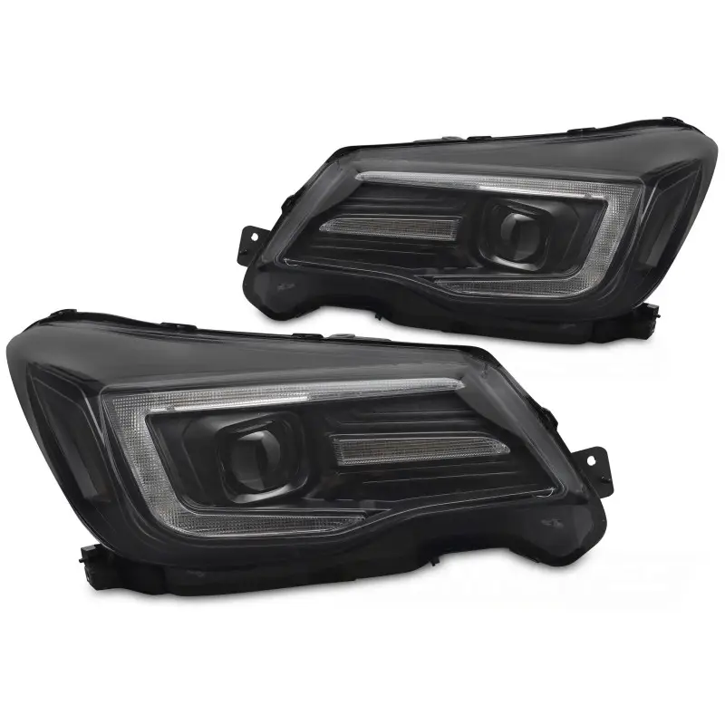 Super Prix Phares Tubes Lumineux DRL Noir pour Subaru Forester IV 2013-2018