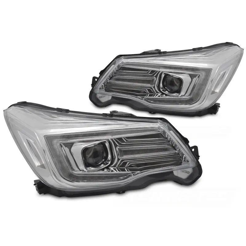 Offre Limitée Phares Xénon Tube Lumineux DRL Chrome pour Subaru Forester IV 13-18