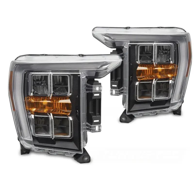 Retour Gratuit Phares Noirs DRL Avant pour Ford F150 MK14 2020-2023