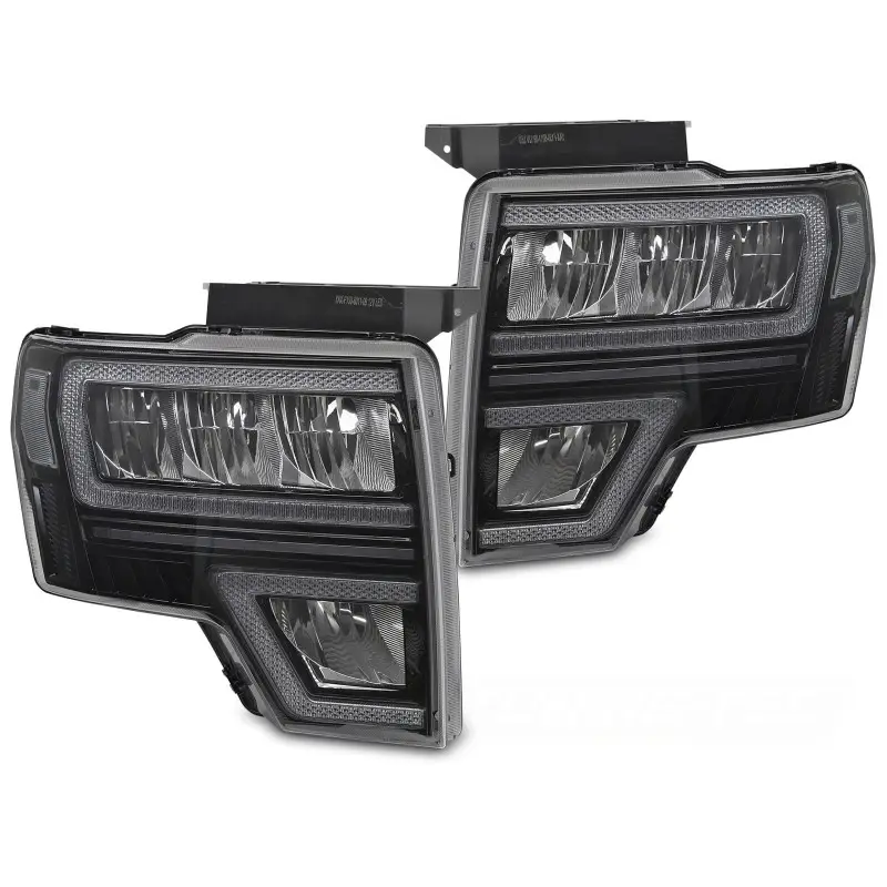 Certifié Feux Diurnes LED Séquentiels Noirs pour Ford F150 MK12 2008-2014