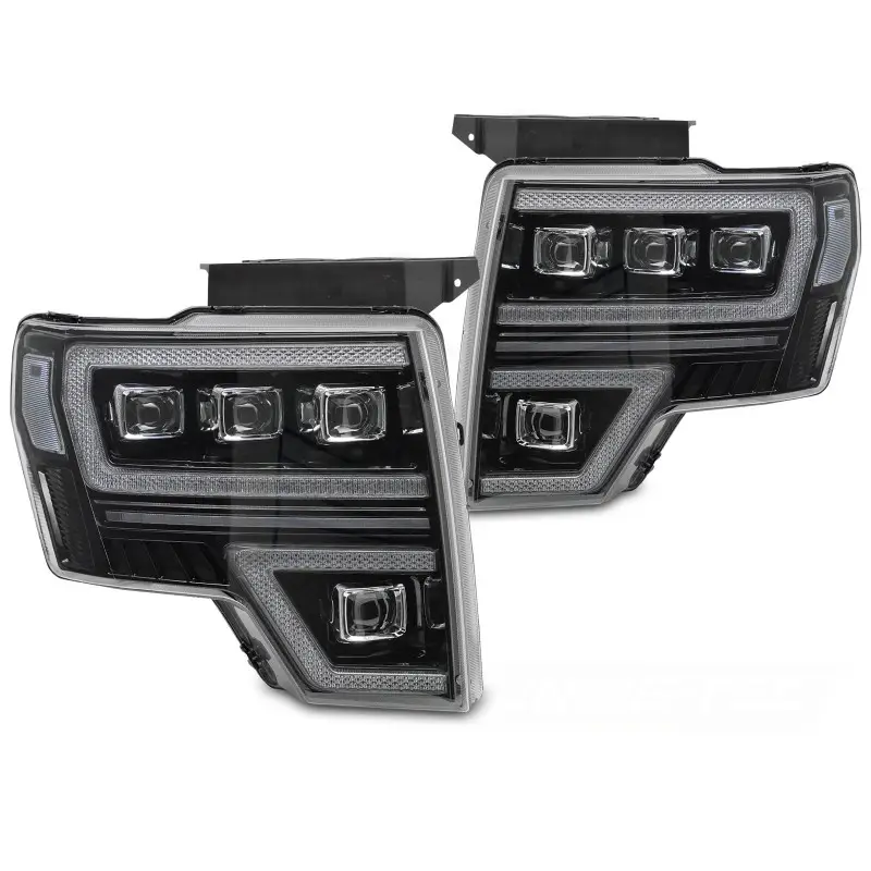 Feux Full LED Noir DRL Seq pour Ford F150 MK12 2008-2014 Solde