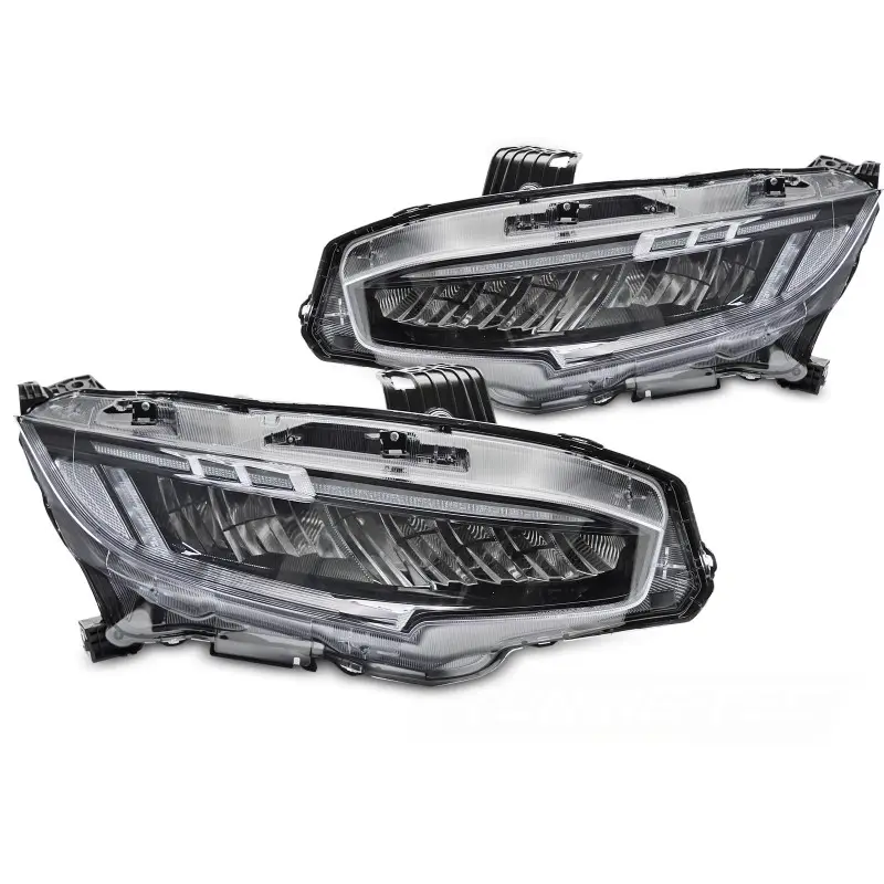 Phares Full LED Noirs Avant pour Honda Civic X 16-21 Livraison Gratuite