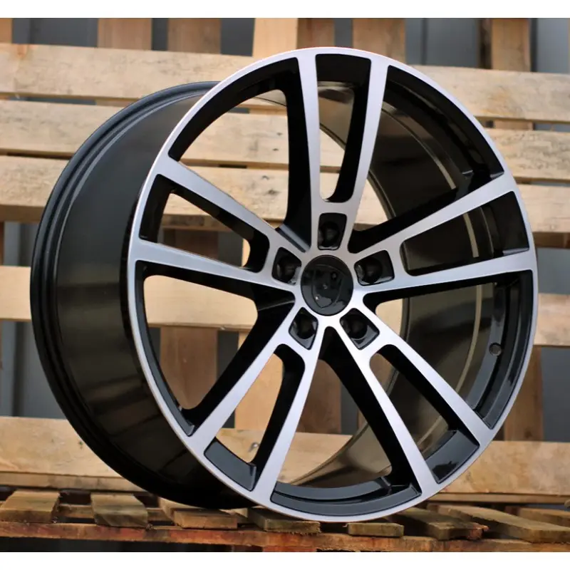 Prix Bas 4 jantes 10.0 22 5x130 design Porsche Noir Brillant