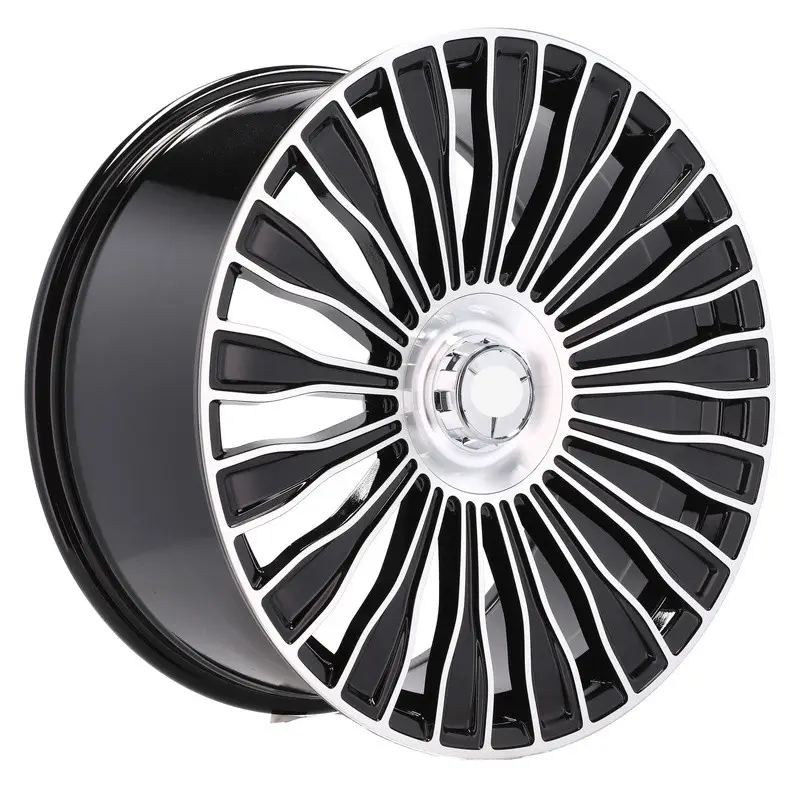 4 jantes 8.5 20 5x112 design Mercedes Fluotournage Noir Brillant Commander Maintenant