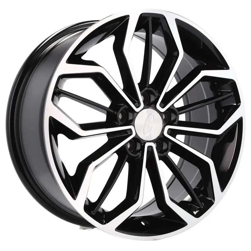 Marque 4 jantes 8.0 18 5x108 design Ford Fluotournage Noir Brillant