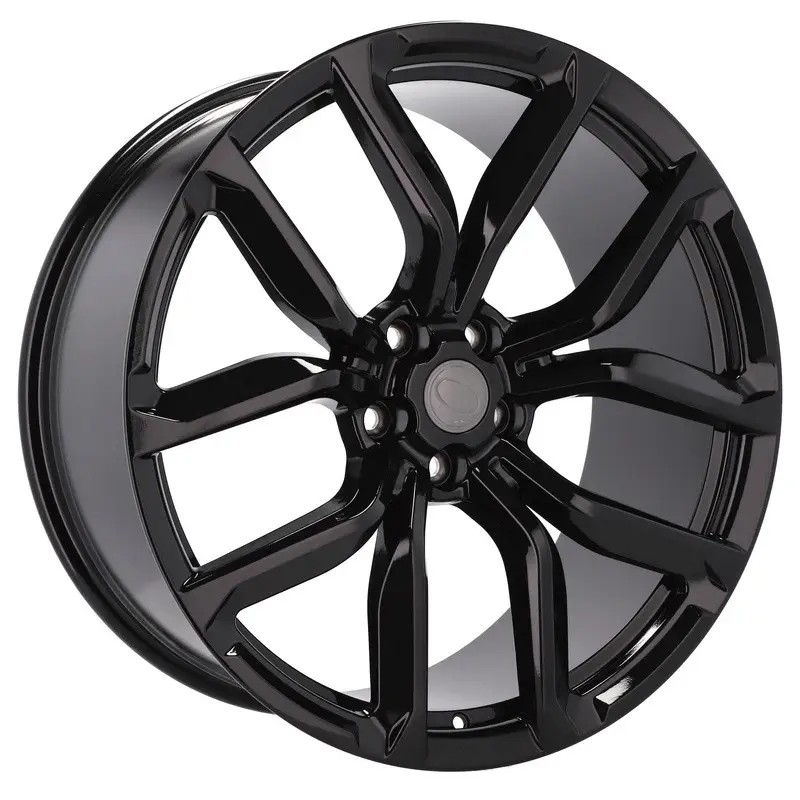4 jantes 10.0 22 5x120 design Land Rover Fluotournage Noir Brillant Dernier Modèle