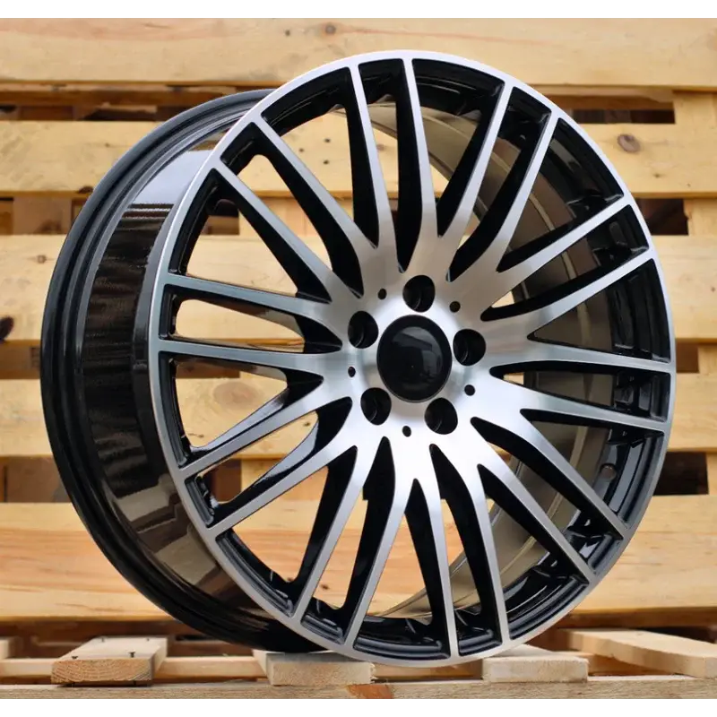 4 jantes 8.0 19 5x112 design Mercedes Fluotournage Noir Brillant Nouveauté