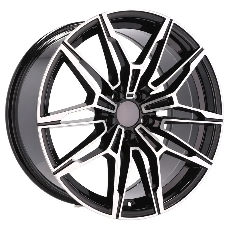 4 jantes 7.5 17 5x112 design BMW Fluotournage Noir Brillant Haute Qualité