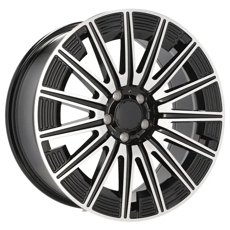 4 jantes 8.5 19 5x112 design Mercedes Fluotournage Noir Brillant Prix Cassé