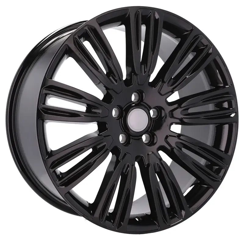 Livraison Gratuite 4 jantes 9.5 22 5x108 design Land Rover Fluotournage Noir Brillant