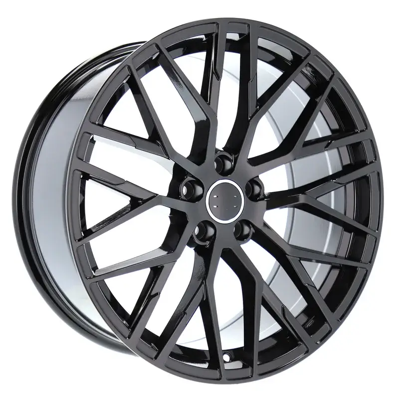 Marque 4 jantes 8.5 19 5x112 design Audi Fluotournage Noir Brillant