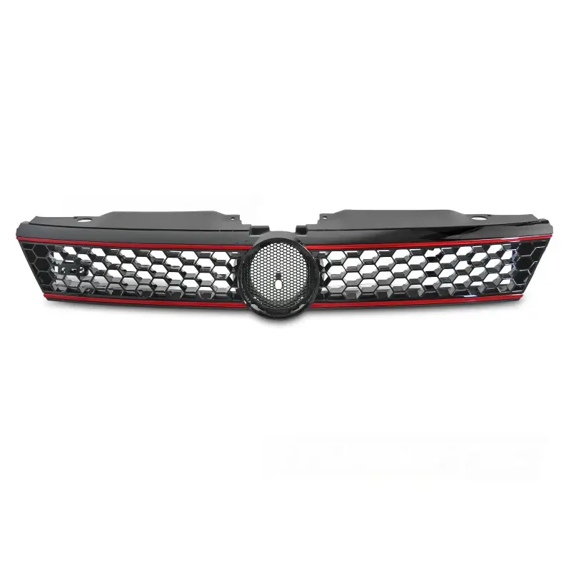 Marque Grille Sport Style Brillante Noire avec Lignes Rouges pour VW Jetta VI 11-14