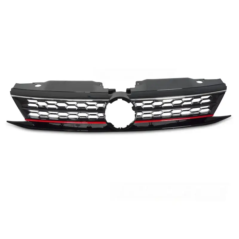 Jusqu’à Épuisement Des Stocks Grille Sport Style Brillante Noire avec Lignes Rouges et Chromées pour VW Jetta VI 14-18