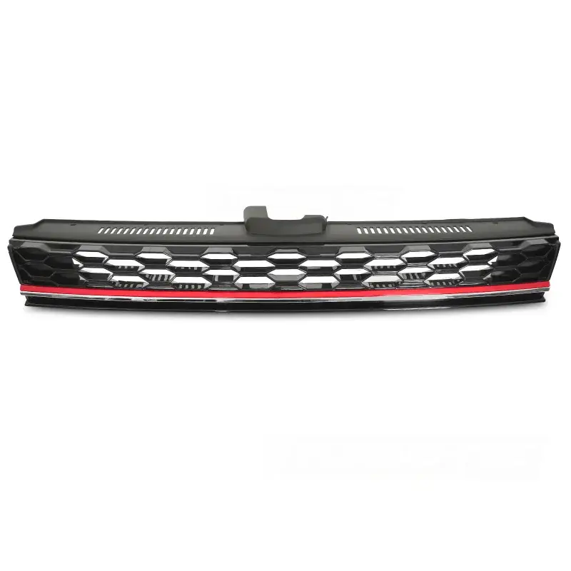 Grille Sport Brillante Noire avec Ligne Rouge pour VW Golf 7 17-19 Prix Choc