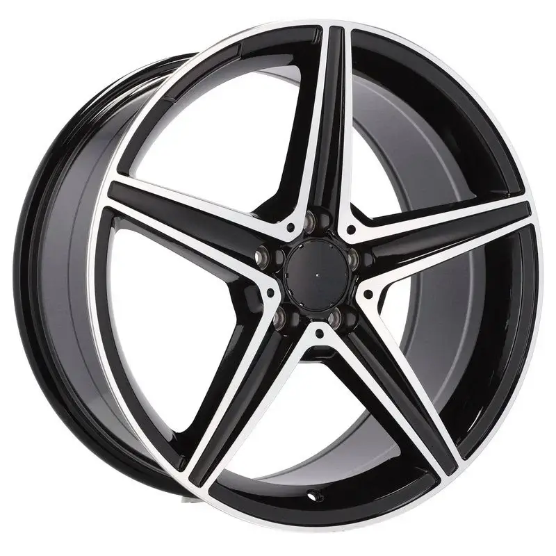 4 jantes 8.0 19 5x112 design Mercedes Fluotournage Noir Brillant Dernier Modèle