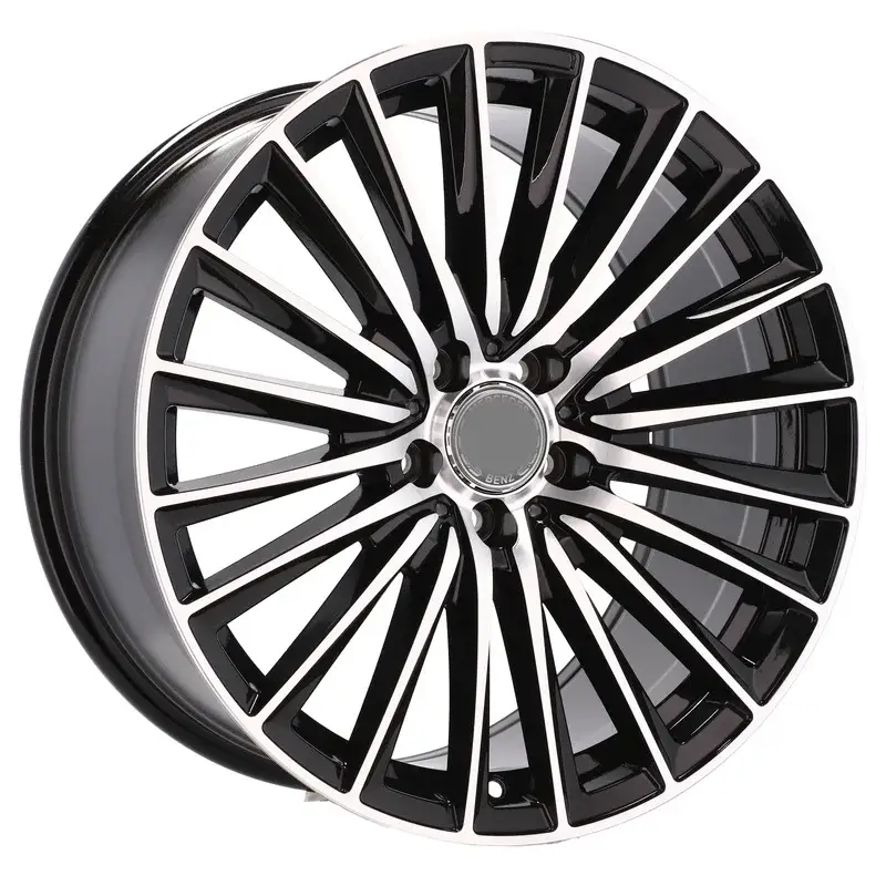 Achat Immédiat 4 jantes 8.0 19 5x112 design Mercedes Fluotournage Noir Brillant