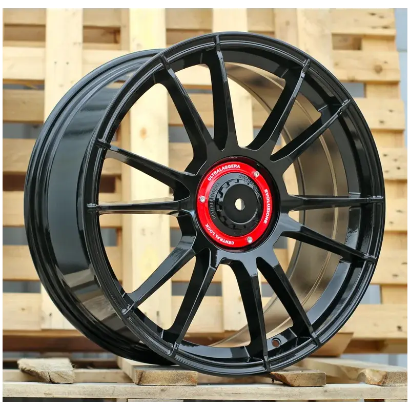 4 jantes 8.5 19 5x114.3 Fluotournage Noir Brillant Livraison Gratuite