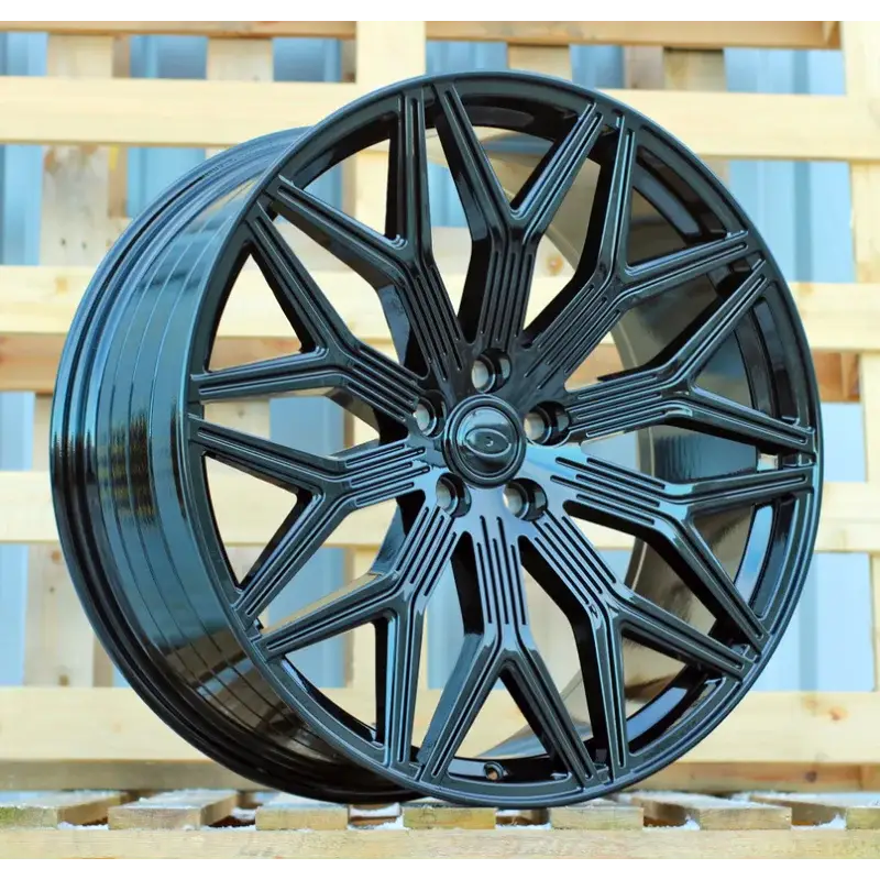 4 jantes 10.0 22 5x120 design Land Rover Fluotournage Noir Brillant Commande En Gros