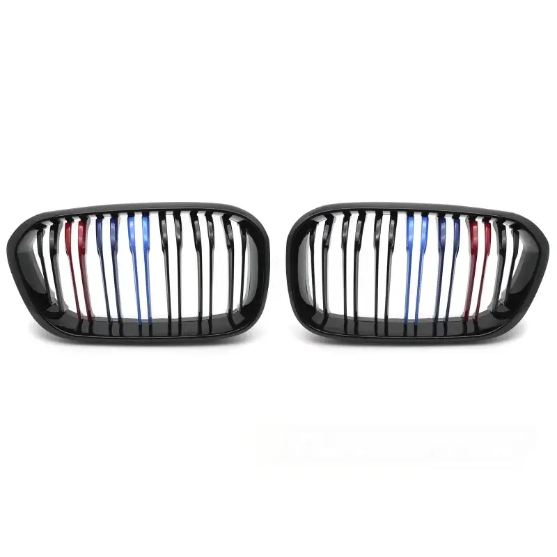 Vente Flash Grille Sport Noire Brillante Tri-Color Double Bar pour BMW F20/F21 LCI 15-18