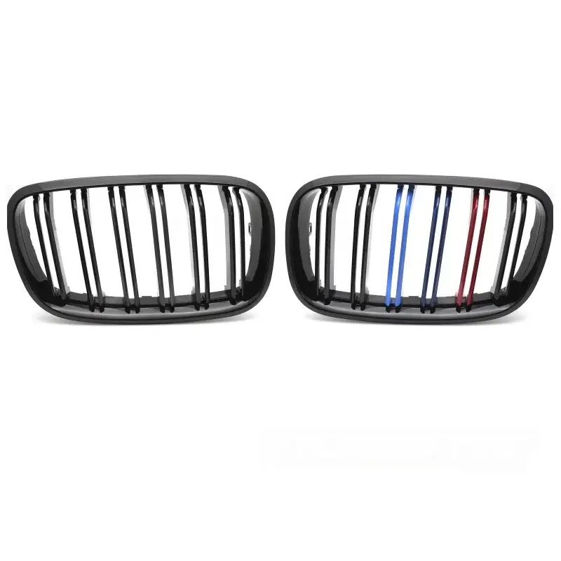 Nouvelle Collection Grille Sport Noir Brillant Tri-Color Double Bar pour BMW X5 E70 07-13 / X6 E71 08-14