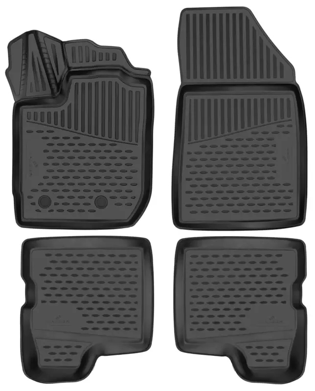 Tapis en caoutchouc XTR pour Dacia Duster (HM) 10/2017-2024, adapté à la version de modèle sans poignée pour bouchon de réservoir au sol Certifié