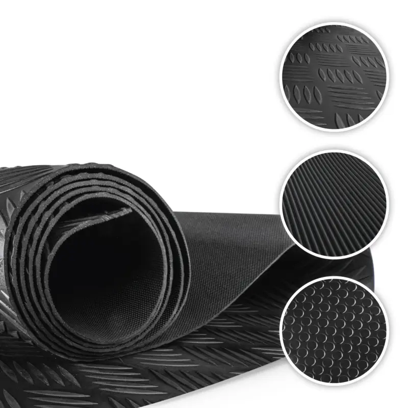Soldes Tapis de voiture Odin ondulé 100x250 cm universel noir