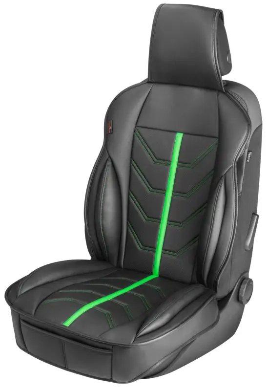 Housse de siège Kimi noir/vert, 1 pièce Livraison Express
