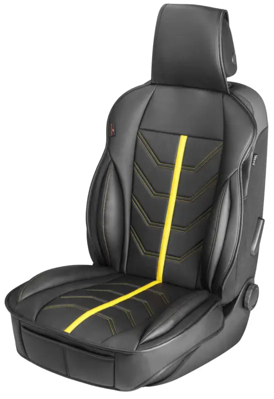 Solde Housse de siège Kimi noir/jaune, 1 pièce