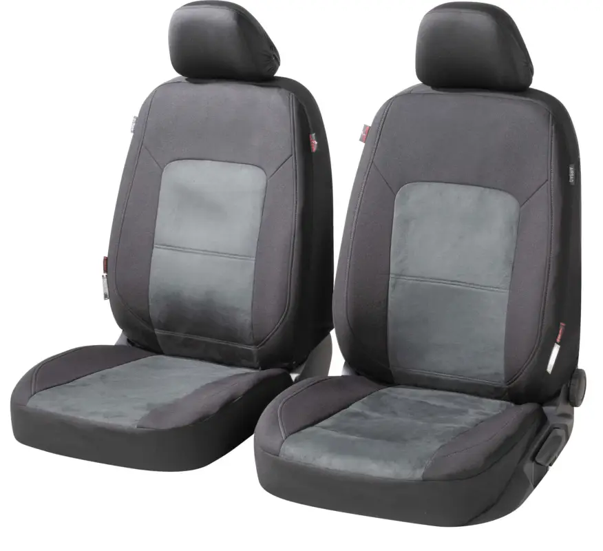 Top Vente ZIPP IT Premium Housse de sièges Ellington pour deux sièges avant avec système de fermeture éclair noir/gris