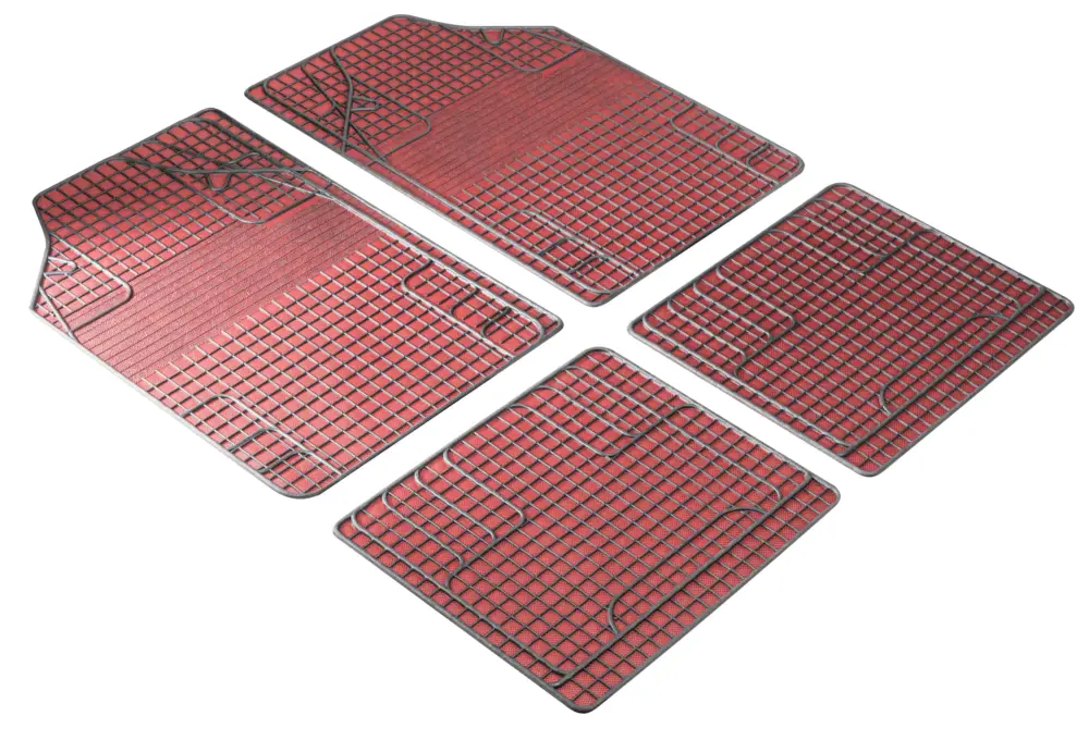 Tapis en caoutchouc New Style rouge noir, coupé à la taille Satisfait Ou Remboursé