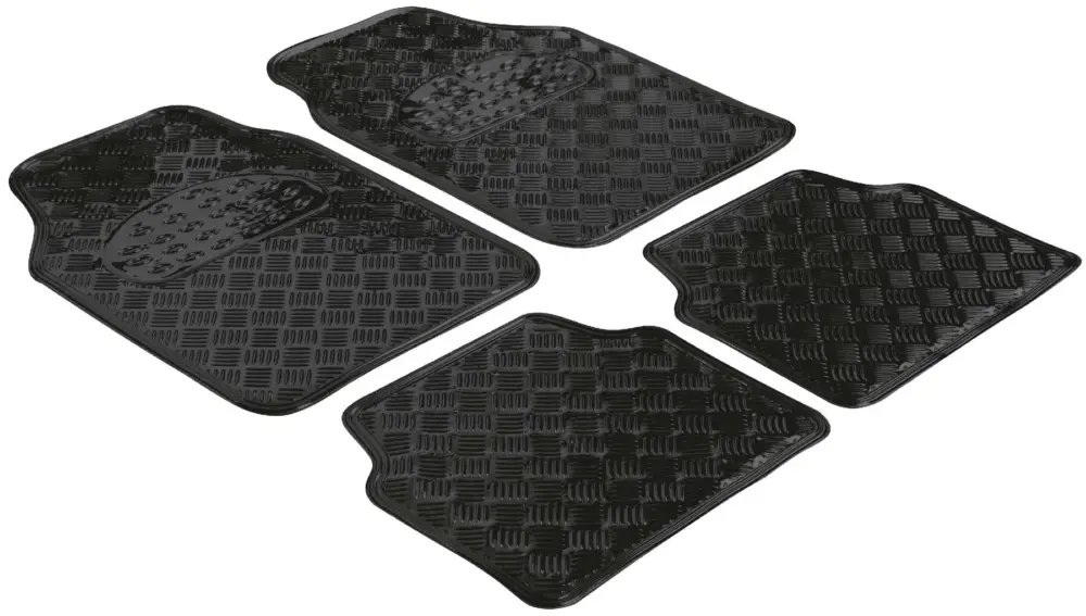 Usine Directe Tapis de voiture en caoutchouc Plaque de contrôle métallique look noir maxi